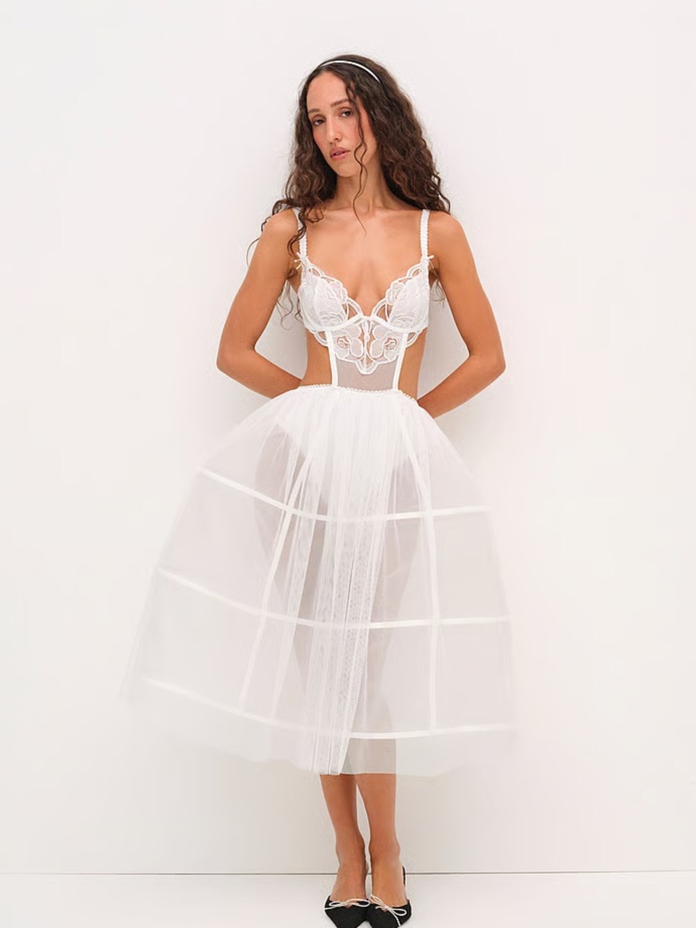 NWT (S) For Love & Lemons Blushing Blooms Midi Slip Dress